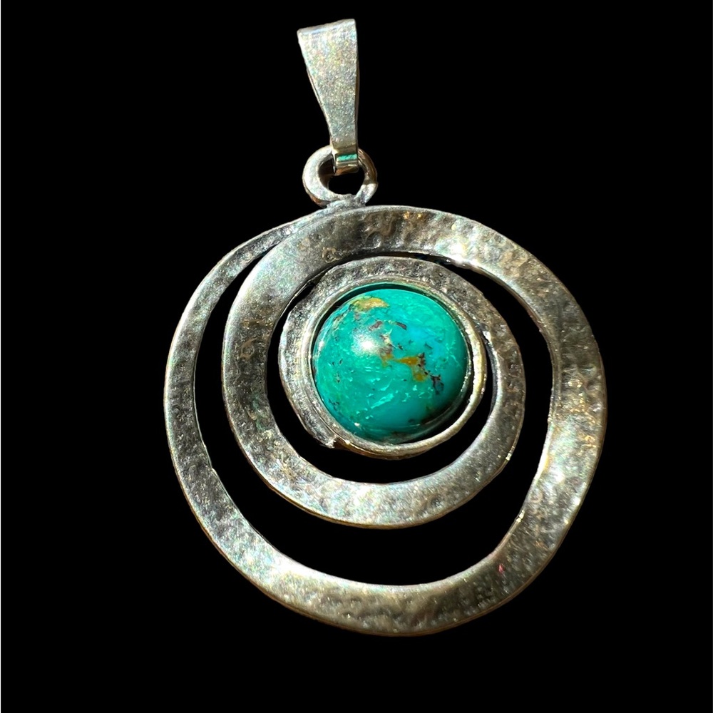 Silver 925 necklace pendant with Turquiose made in Israel